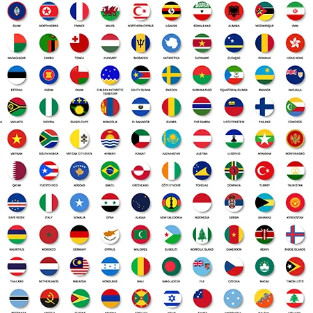 فایل وکتوری پرچم تمام کشور ها