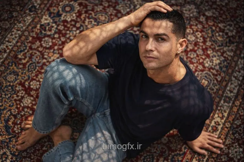 پرتره فوق‌واقعی روی فرش تبریز با نور و سایه